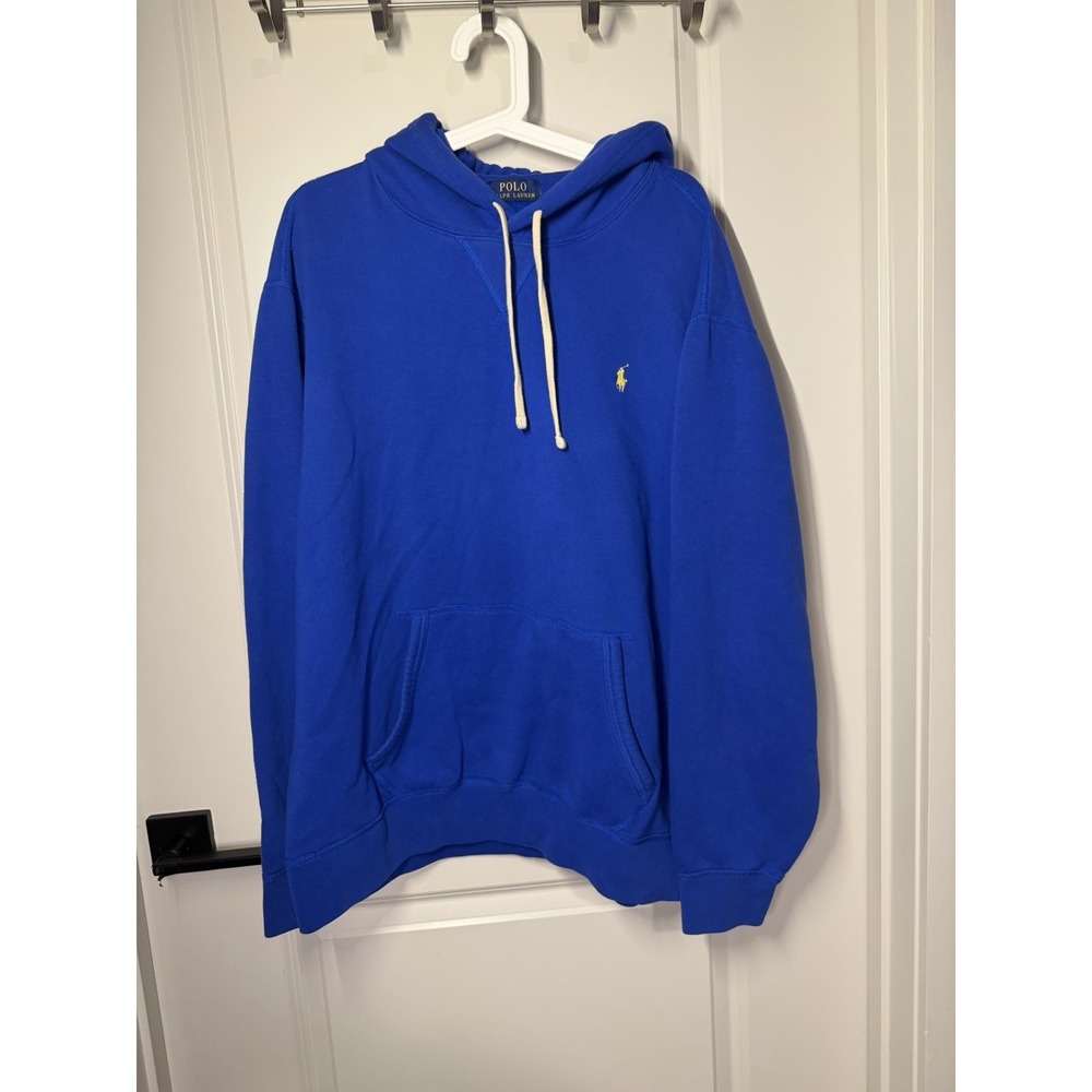 polo ralph lauren hoodie men 2Xl Blue Yellow Pony